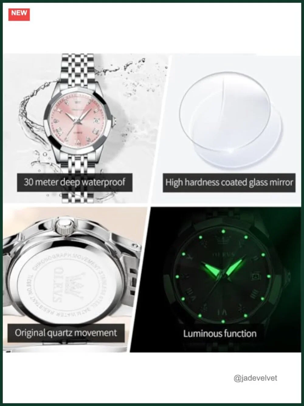 Luxury Petite Stainless Steel Women's Watch Quartz Luminous Elegant Waterproof